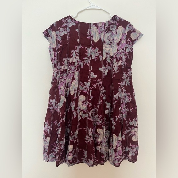 Free People Sully Mini Dress Floral Raisin Combo Festival Boho - Picture 6 of 16